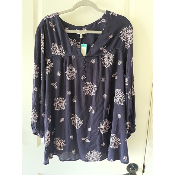 SKIES ARE BLUE Plus Size 2X Boho Lorinda Embroidery Floral Top NWT BOX1 - Picture 5 of 12